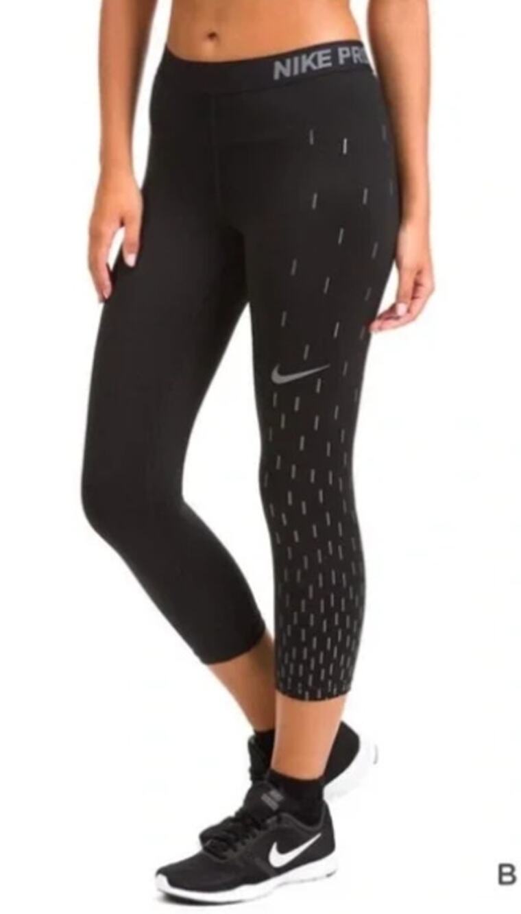 Nike Pro Dri-Fit Linear Rain Leggings Women's Small Burgundy Wine Base Layer